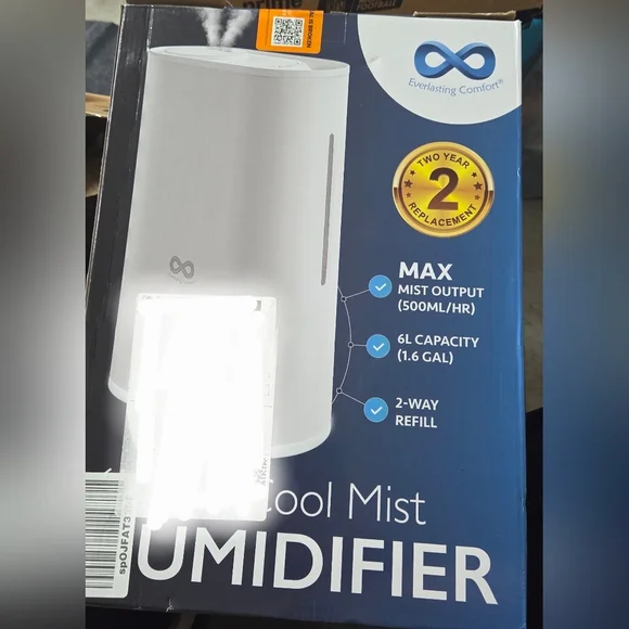 Everlasting Comfort 6L Humidifier Large Room, High Mist Output 60HR Runtime - Picture 9 of 11